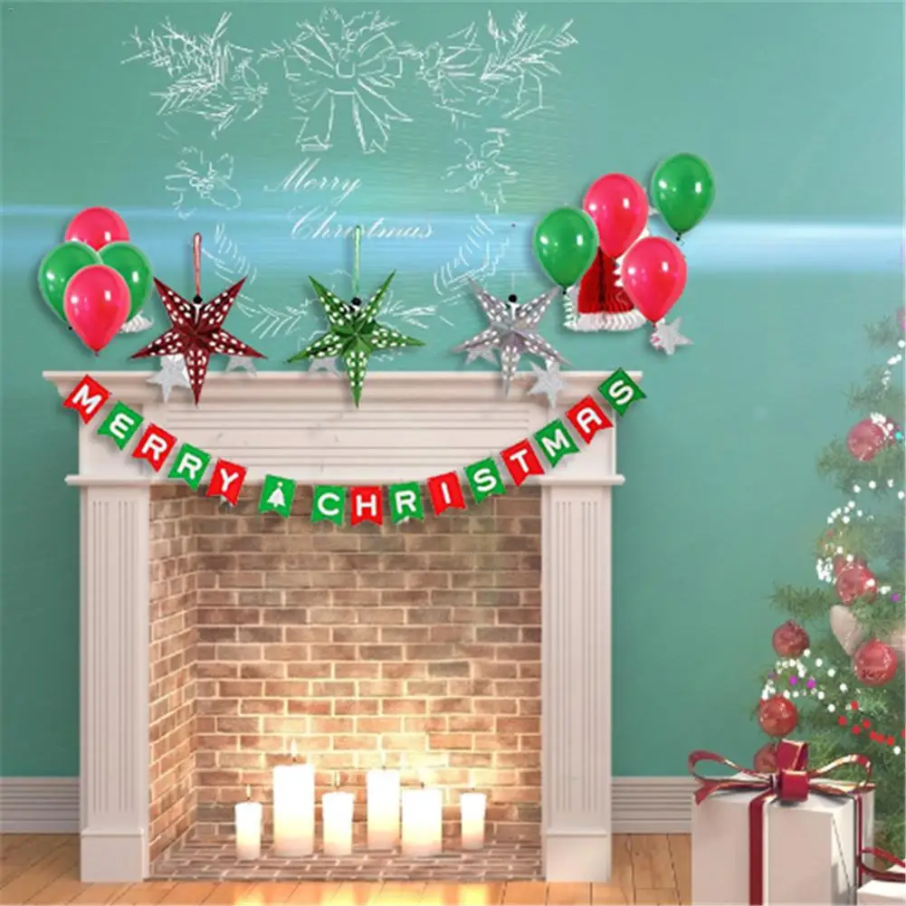 

Christmas Ornament Set Paper Flag Christmas Tree Paper Pendant Decoration For Tables Walls Ceilings