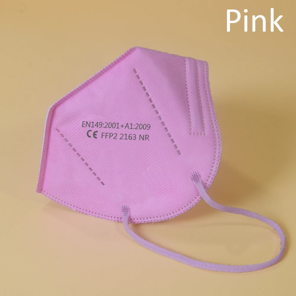 5-200 pcs FFP2 Face mask Mouth Mask 95% filter fp2 mask dust EU standards Send fast mascarillas black or white