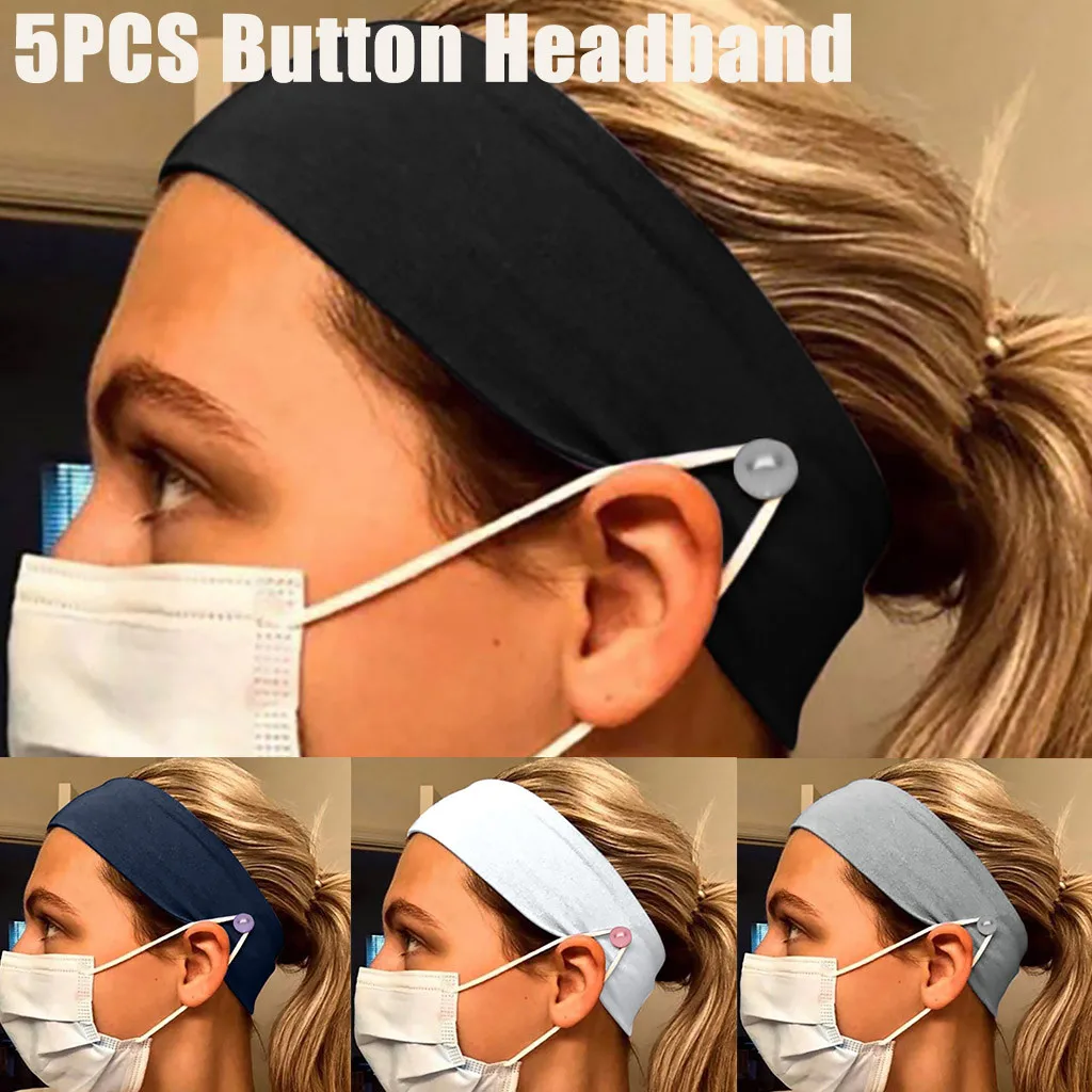 Summer Hair Band Button Headband hairband Holder - Protect Your Ears Accessories Gumki Do Wlosow |