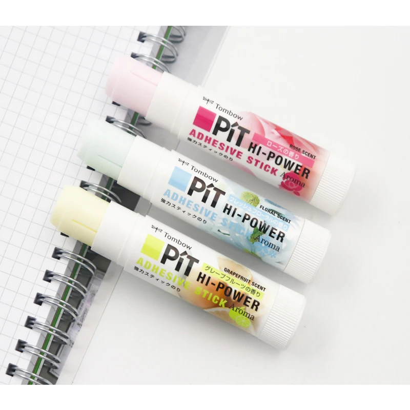 Tombow твердый ароматизированный клей-карандаш Pit HI-POWER PT-TPK ароматический клей-карандаш высокой вязкости нетоксичный Быстросохнущий 3 цвета