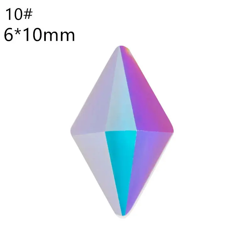 10 шт./пакет 3D Стразы нейл-арта украшения хрустальных камней ювелирные изделия из золота AB блестящими камешками Шарм Стекло аксессуары для маникюра - Цвет: 10