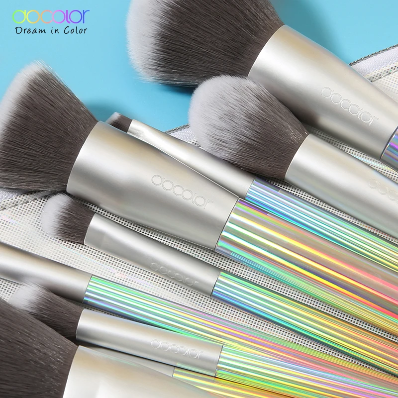 Docolor AURORA Makeup Brushes 9pcs Makeup Brushes Set Foundation Powder Blending Face Blush Eyeshadow Make Up With Bag makeup brush set makeup brush makeup tool set makeup tool