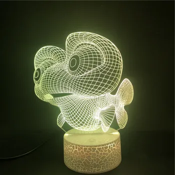 

3D Lamp Atmosphere Cartoon Image Large EcoFish The Alarm Clock Base Pretty Gift Battery Powered Usb Led Night Light Lamp