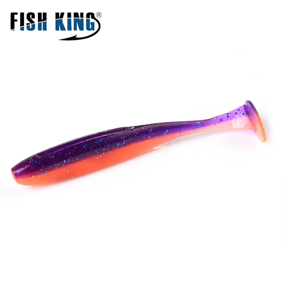Fishking 75 мм/100 мм мягкая рыболовная искусственная двухцветная приманка на