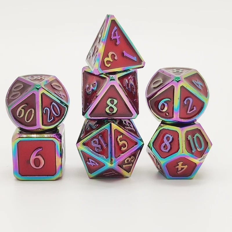 Набор Металлических Кубиков металлические многогранные кубики для DND Gaming Dice RPG