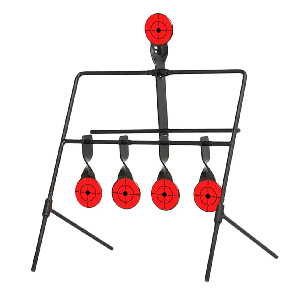 5 Targets Self Resetting Spinning Shooting Target Metal Target Stand Accessories