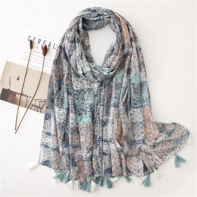 Designer knitted spring winter women scarf warm Cotton linen scarves shawls luxury brand neck bandana pashmina lady wrap - Цвет: SL1909-021