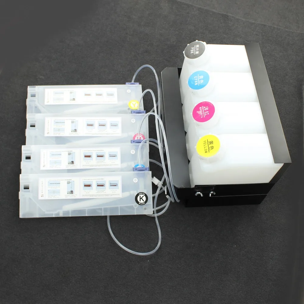 4 Bottles 4 Cartridges Bulk Ink System for Roland Mimaki Inkjet Printer Machine