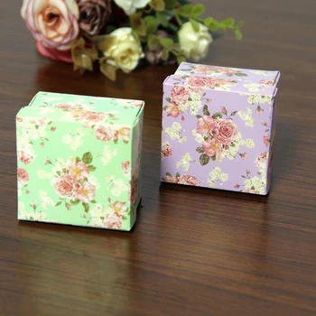 

Flower Pattern Gift Boxes with Lid Paper Packaging Box Cardboard Jewelry Box Wedding Favor Boxes