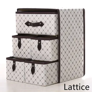

New Fashion High Quality Thick Non-Woven Three Layer Five Drawer Folding Storage Box Storage Items Clothes And Toy Storage