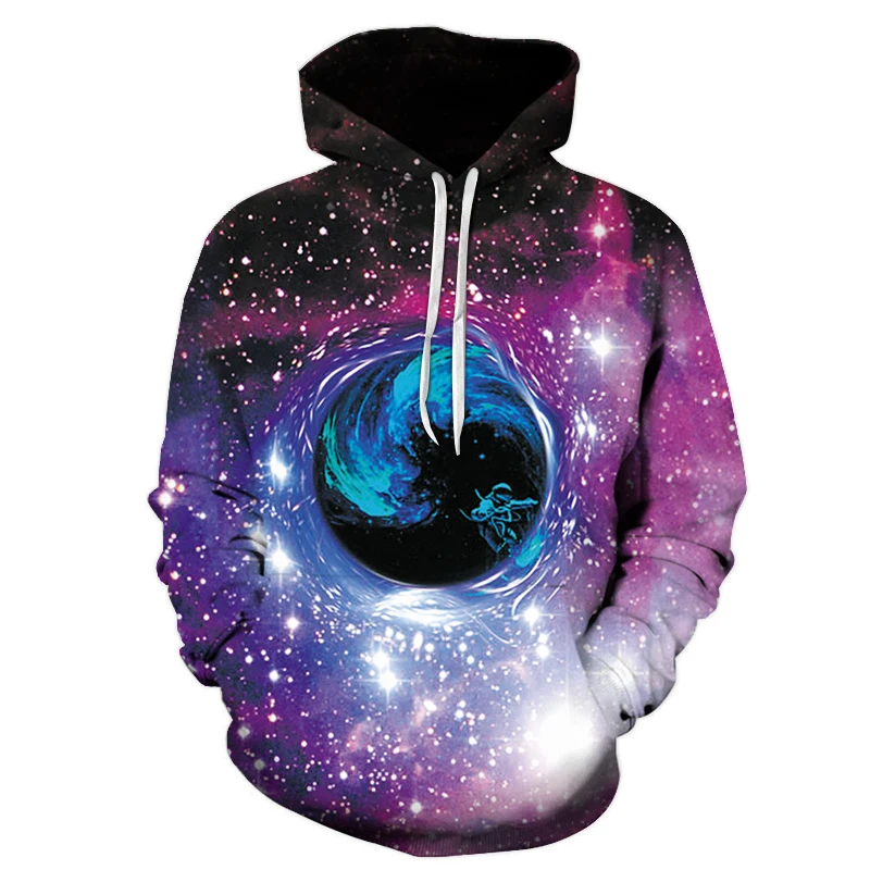 Hot selling Galaxy Space Swirl Black Hole 3D Digital Printing Hoodies fashion youth pullovers Men Women couple baseball uniform|Толстовки и