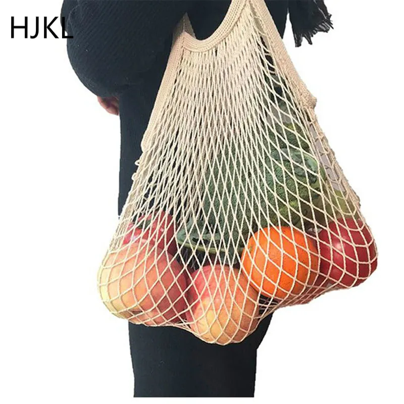 

Shopper Bag Lady Cotton Mesh Net Turtle Bag String Shopping Bags Reusable High Capacity Fruit Storage Handbag Women Totes 2019