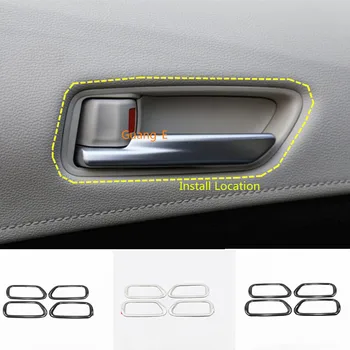 

Car styling cover inside stick trim Stainless steel door inner handle bowl frame lamp 4pcs For Toyota Corolla Altis 2019-2020