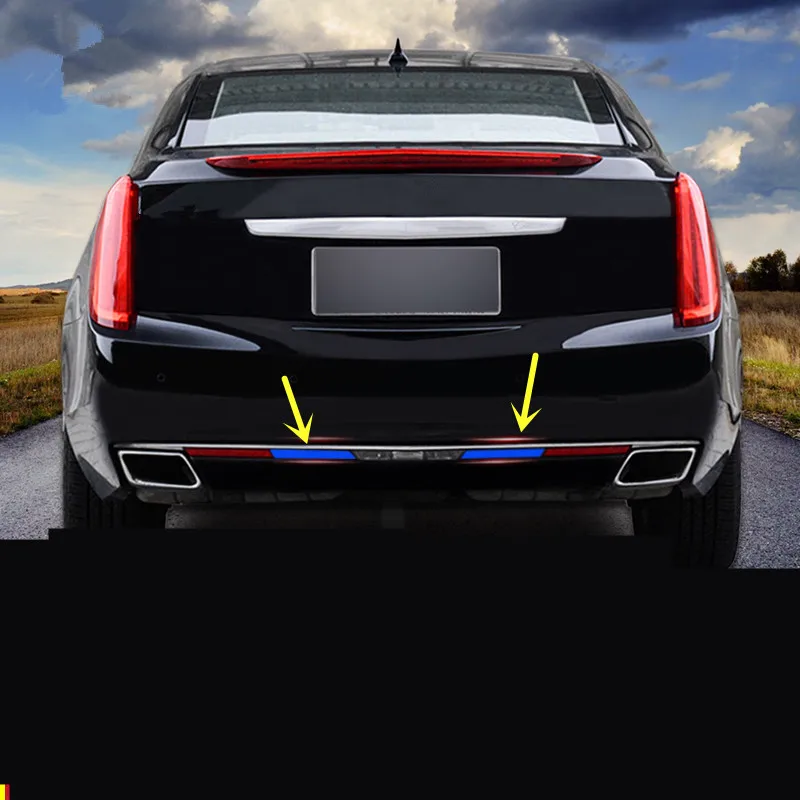 Из нержавеющей стали задний бампер свет Moudlings для Cadillac xts ACA221 | Автомобили и