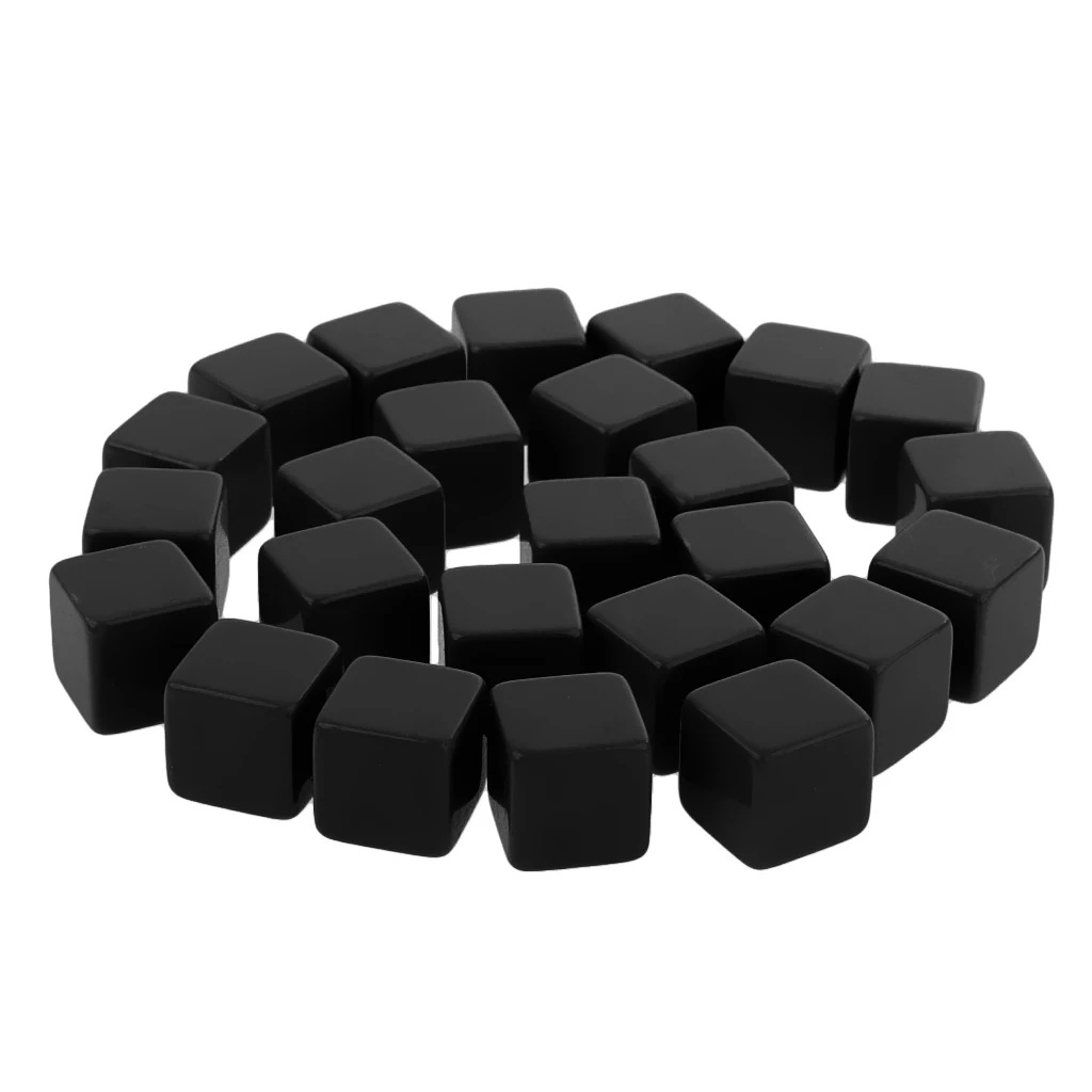 25pcs Standard Size Blank Dice D6 Six Sided RPG Gaming Dice 16mm/0.62'' Gift