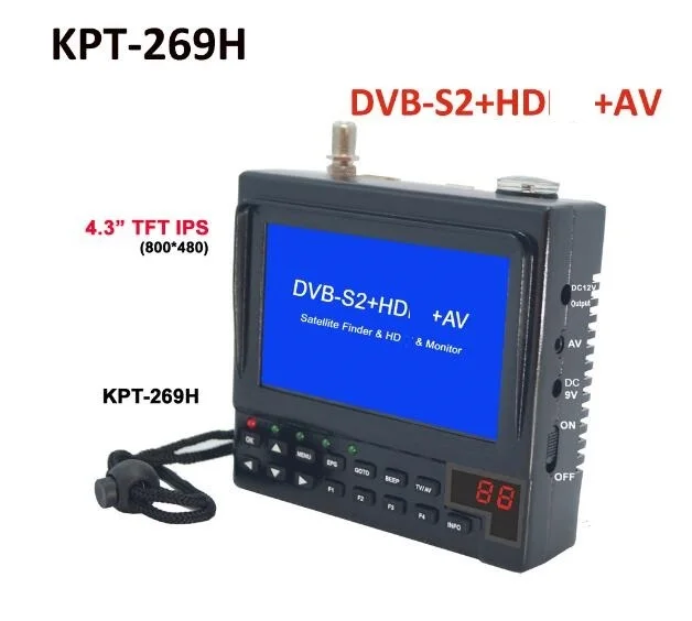 KPT-269H DVB-S2 цифровой сигнал Finder метр Full HD спутниковый ТВ приемник MPEG-4 DVB-S искатель |