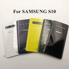 Для samsung Galaxy S10 S10e S10 Plus S10+ крышка для батареи задняя дверь корпус чехол для камеры стеклянная рамка для объектива Задняя стеклянная Замена