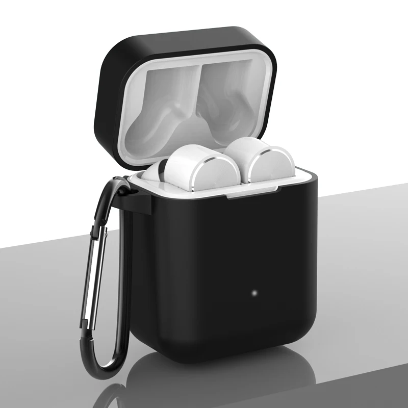 Black Силиконовый наушник чехол для Xiao mi Airdots Pro противоударный защитный чехол для Xiaomi mi Air TWS Беспроводная Bluetooth сумка для гарнитуры - Цвет: Black