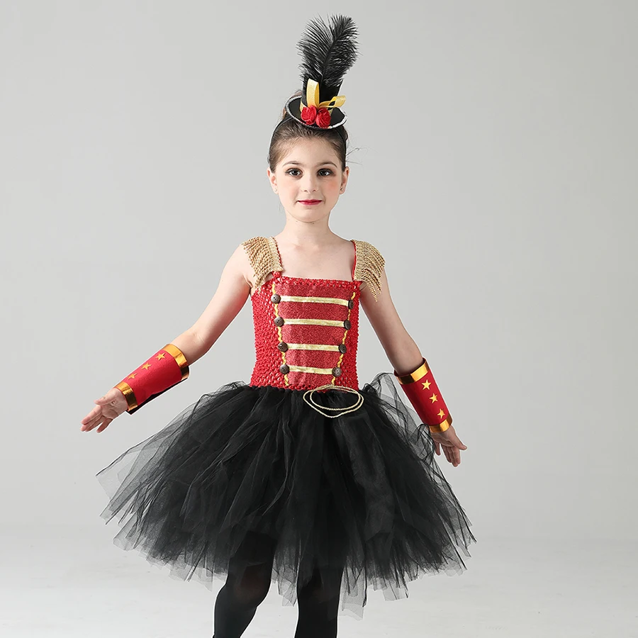 Nutcracker inspired Tutu Dress in Red Black & Gold Girls Nutcracker Halloween Birthday Party Fancy Costume Ringmaster Dresses (7)