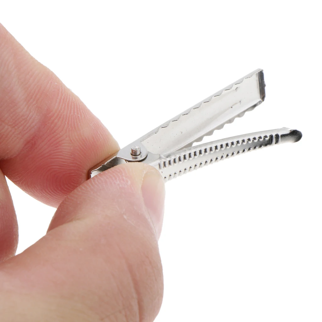 300 Pieces Single Prong 6x45mm Alligator Hair Clips Pins With Teeth DIY