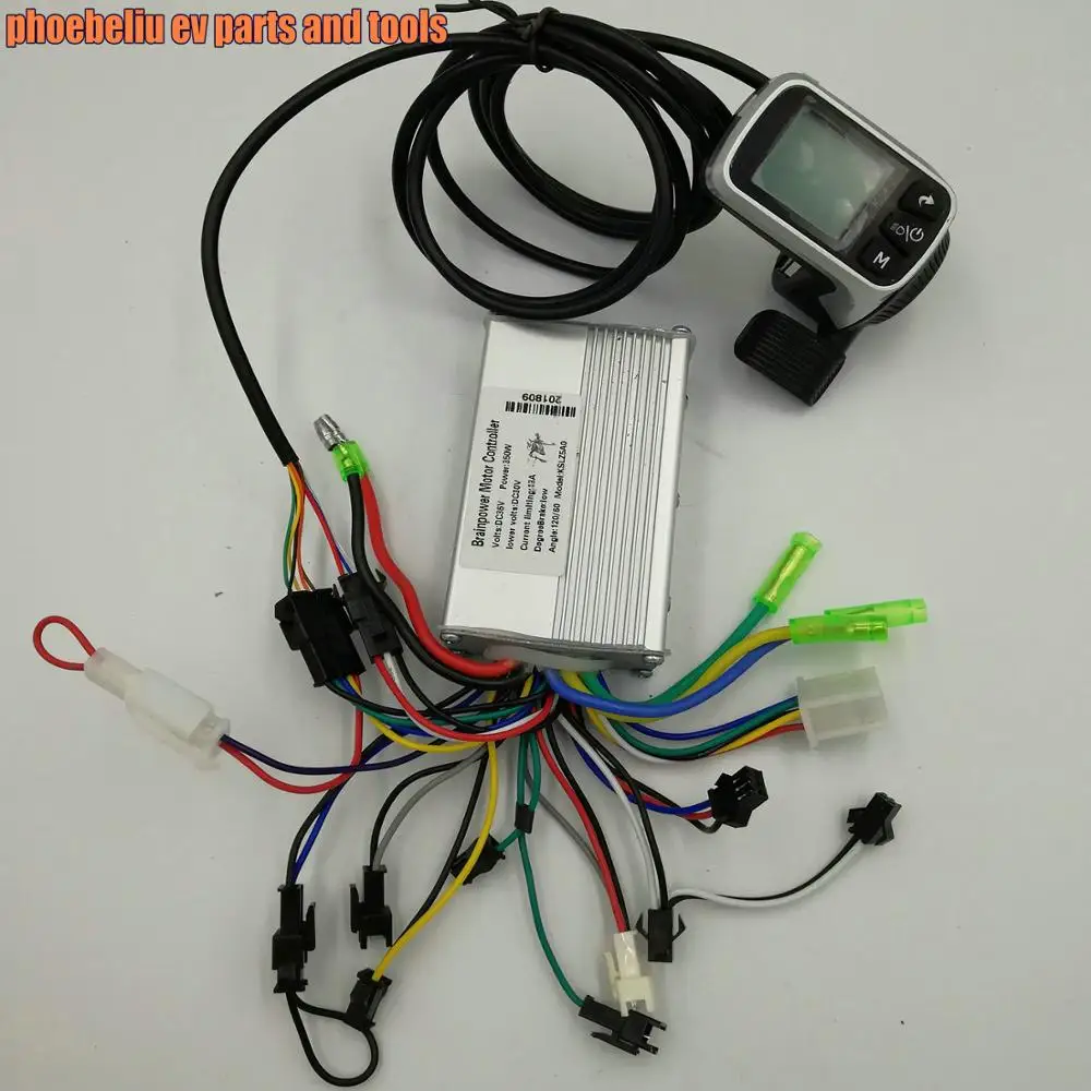 ЖК-дисплей 124 с переключателем большого пальца+ контроллер BLDC 24v36v48v250w350w Датчик Холла тормоз электрический скутер велосипед MTB diy часть