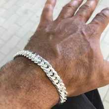 10 мм Мужские Браслеты Подарки подлинный 925 пробы Серебряный женский браслет-цепочка модные мужские ювелирные изделия красивый мужской браслет