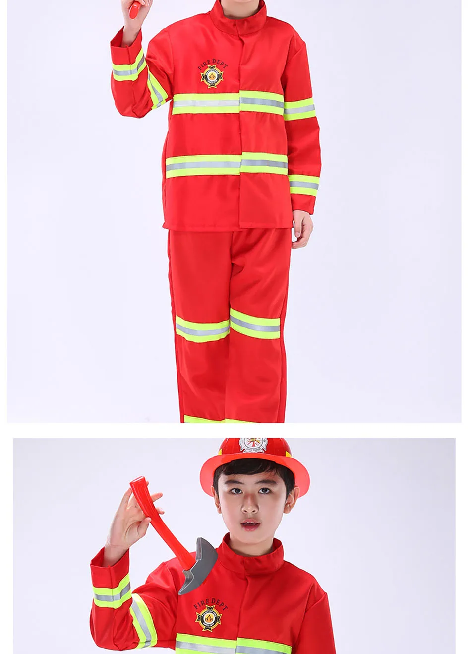 Disfraz de bombero para niños y estudiantes de secundaria, traje  profesional de juego de rol, bombero - AliExpress