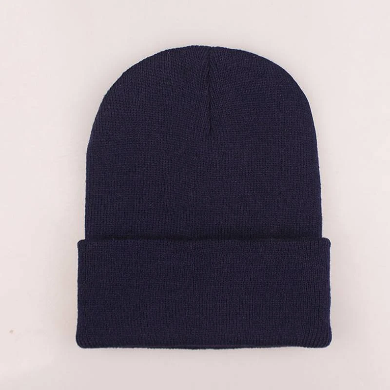 WZCX кожа печать логотипа Ad унисекс сплошной цвет Лыжная шапка мода печать фотографии личности держать теплый бини зимняя шапка