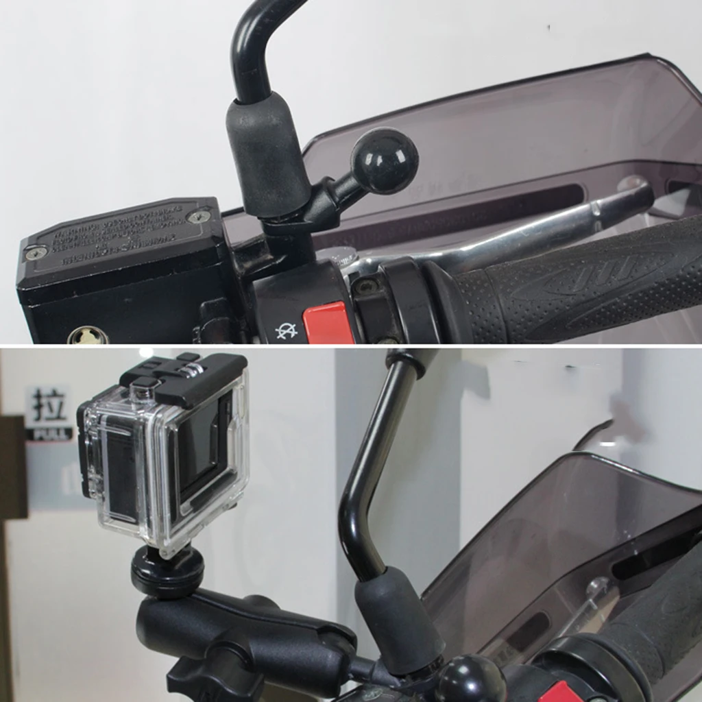 Mount Aluminum Mini Motorcycle Mount Angled Base With 11mm Hole 1 Inch Ball