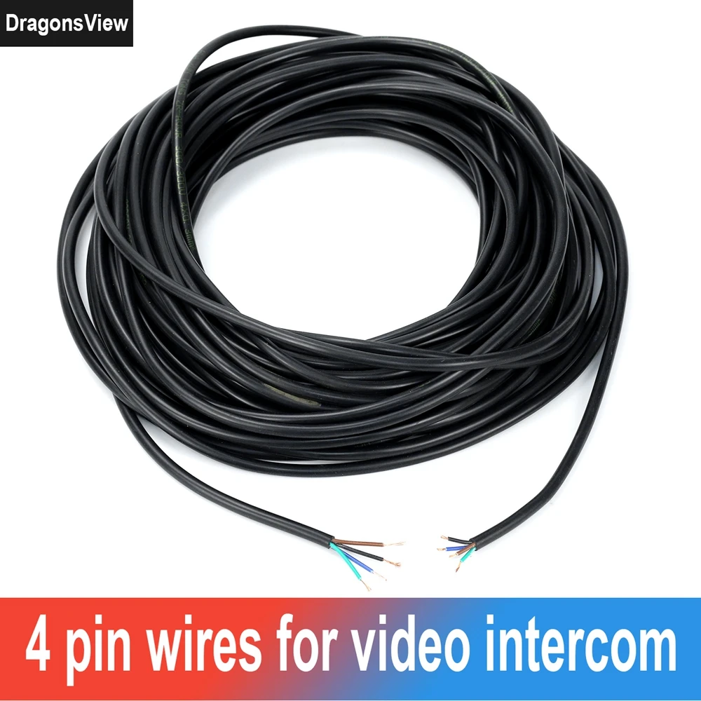 Dragonsview Extended Cables 4 Pin Wires for Video Intercom to Call Panel Camera Connected  Home Short Range  Transmission Cables