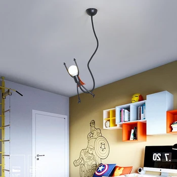 

Creative Retro Hanging Light Iron Man E27 Pendant Lights Kids Bedroom Hallway Aisle Home Decor Pendant lighting Luminaire