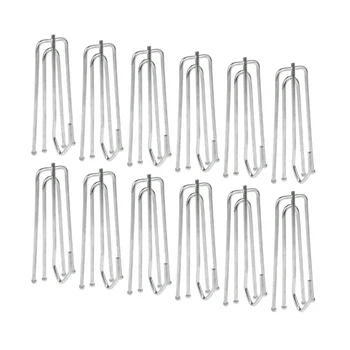 

[25 Pack] Drapery Curtain Tape Stainless Steel 4 Prongs Pinch Pleat Hook Clip, 7cm Length
