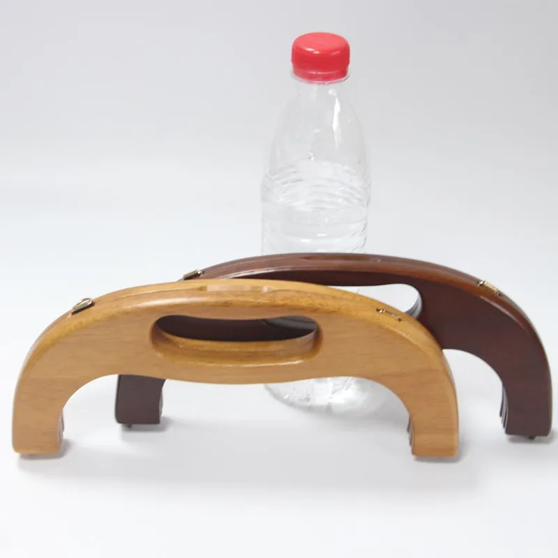 24.5cm Wood Handle Coffee DIY Handbag Accessories Obag Purse Frame