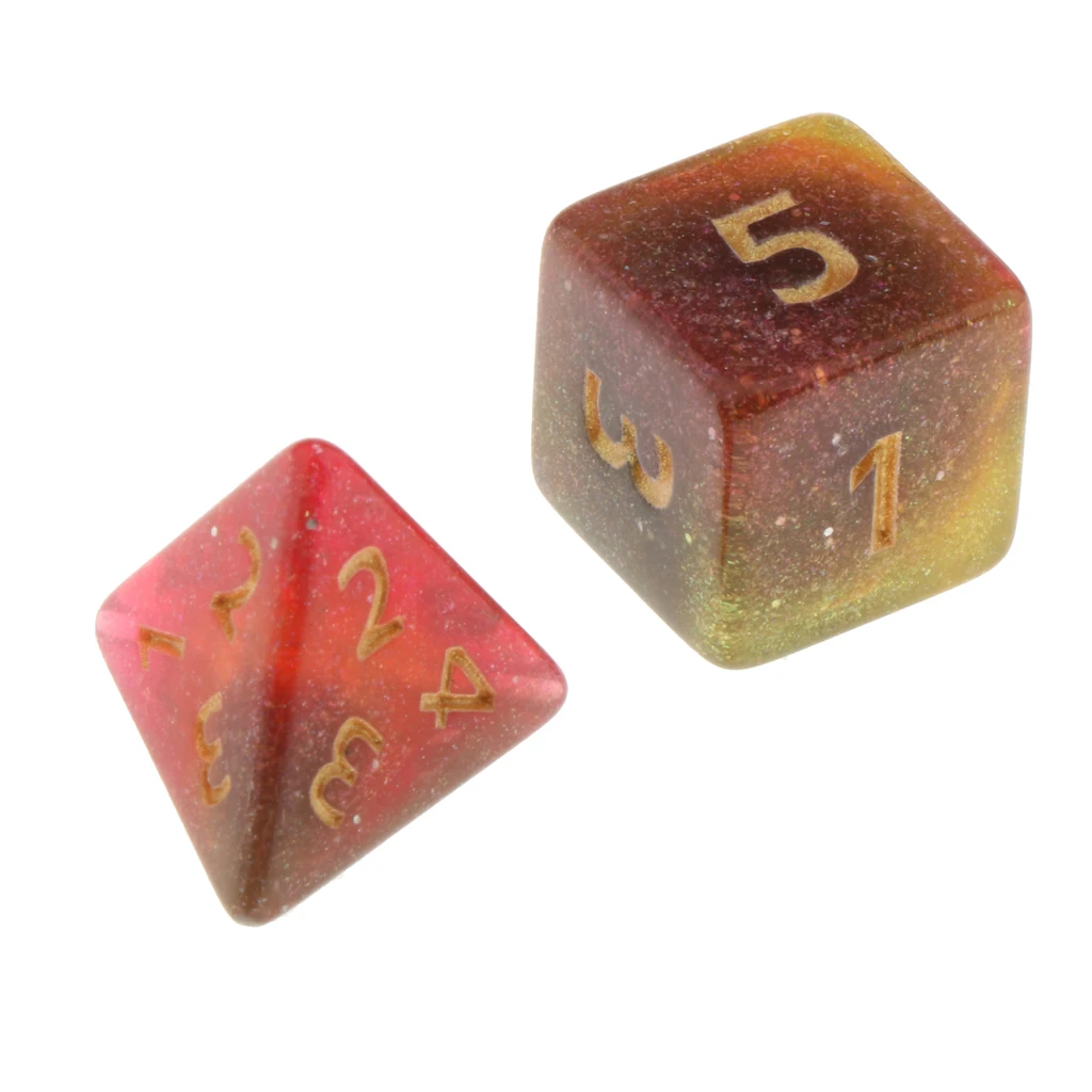 Pack of 7 Polyhedral Dices Table Board Games Party KTV for Dungeon and Dragons Polyhedral Dice Games DND Dice Set Kids Math Toys