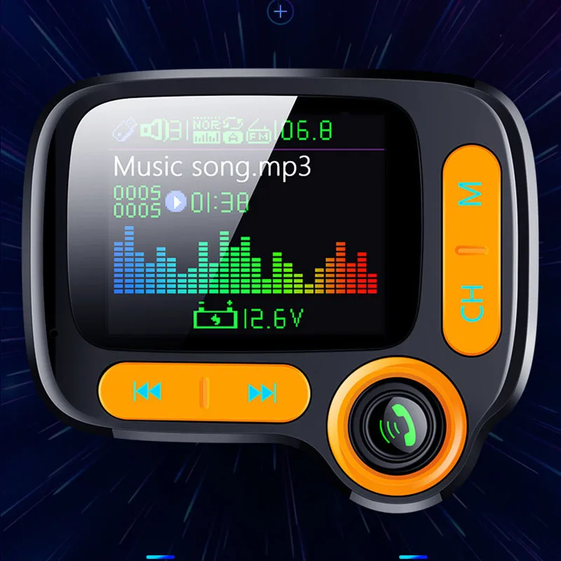 Автомобильный MP3-плеер Bluetooth автомобильный комплект fm-передатчик модулятор с цветным экраном AUX АВТО музыкальный адаптер QC 3,0 USB зарядное устройство