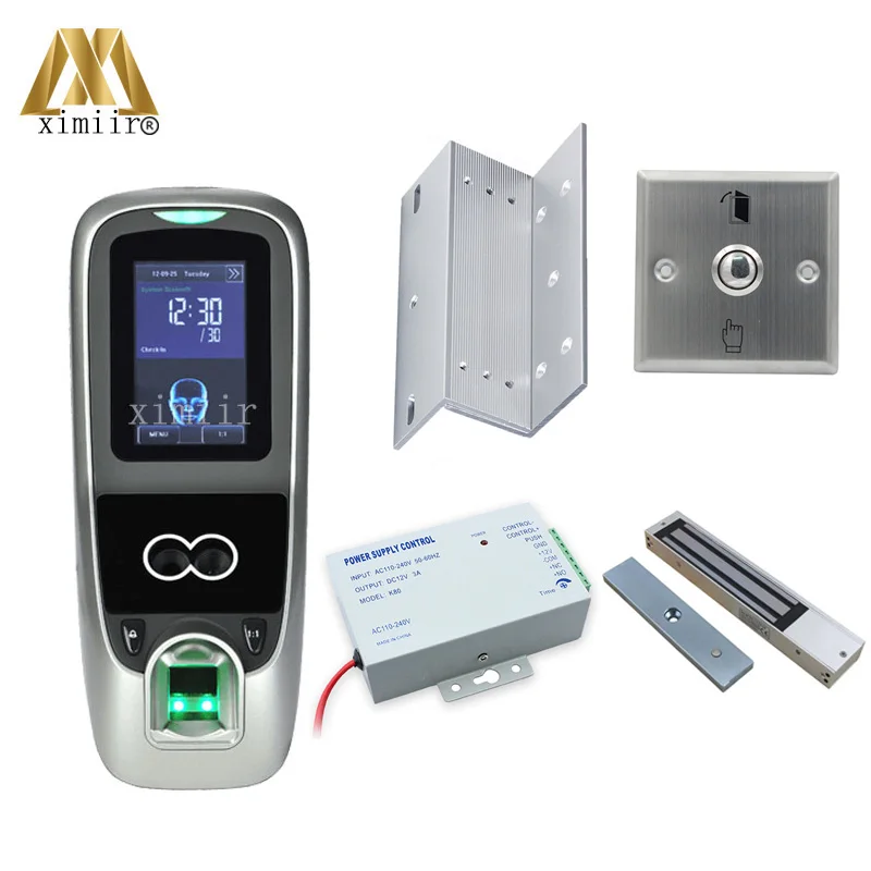 

Access Control Kit Iface7 Face&Fingerprint Access Control With Power Supply,280KG Magnetic Lock And Metal Exit Button,ZL Bracket