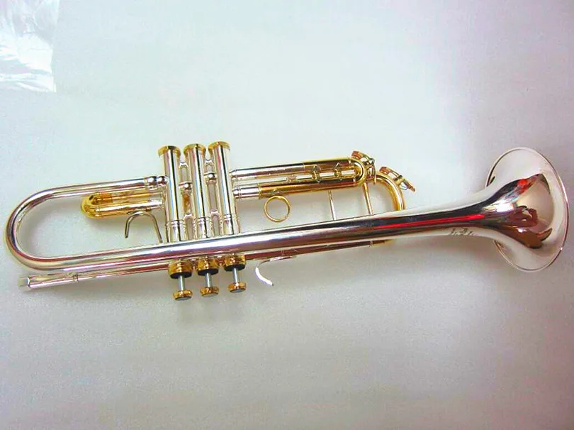 Trumpet LT180S-72 Authentic Double Silver Plated B Flat Professional Trumpet Top Musical Instruments Brass Hard box