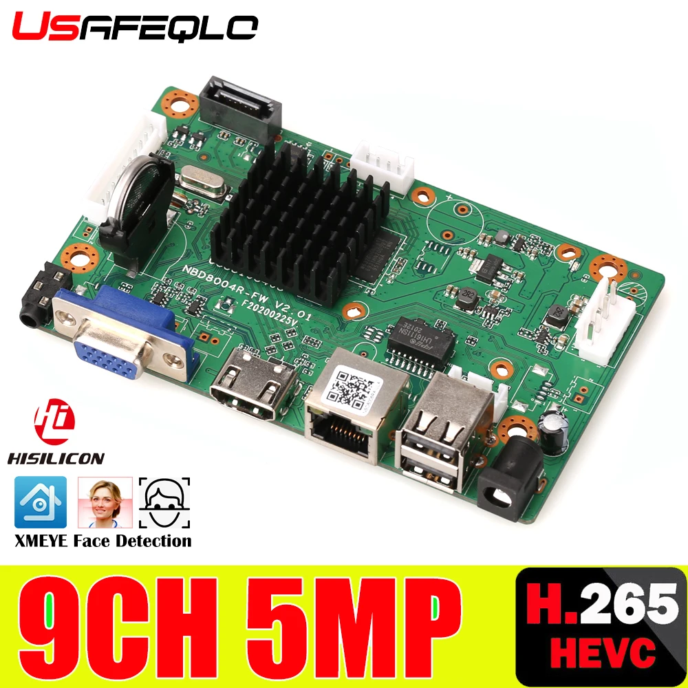 CCTV 8CH 9CH NVR H.265 + сетевой видеорегистратор 9 каналов 5.0MP HDMI выход поддержка Onvif / Cloud