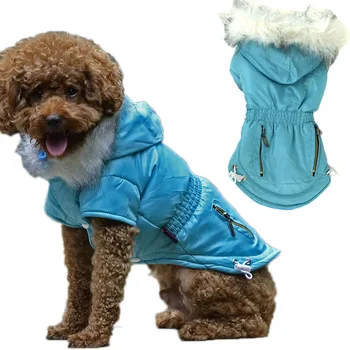 

Classic Warm Dog Clothes Pet Cat Jacket Fake Fur Hodded Short Sleeve Outfit Costume For Small Dogs Bichon Pug Coat Apparel XXL