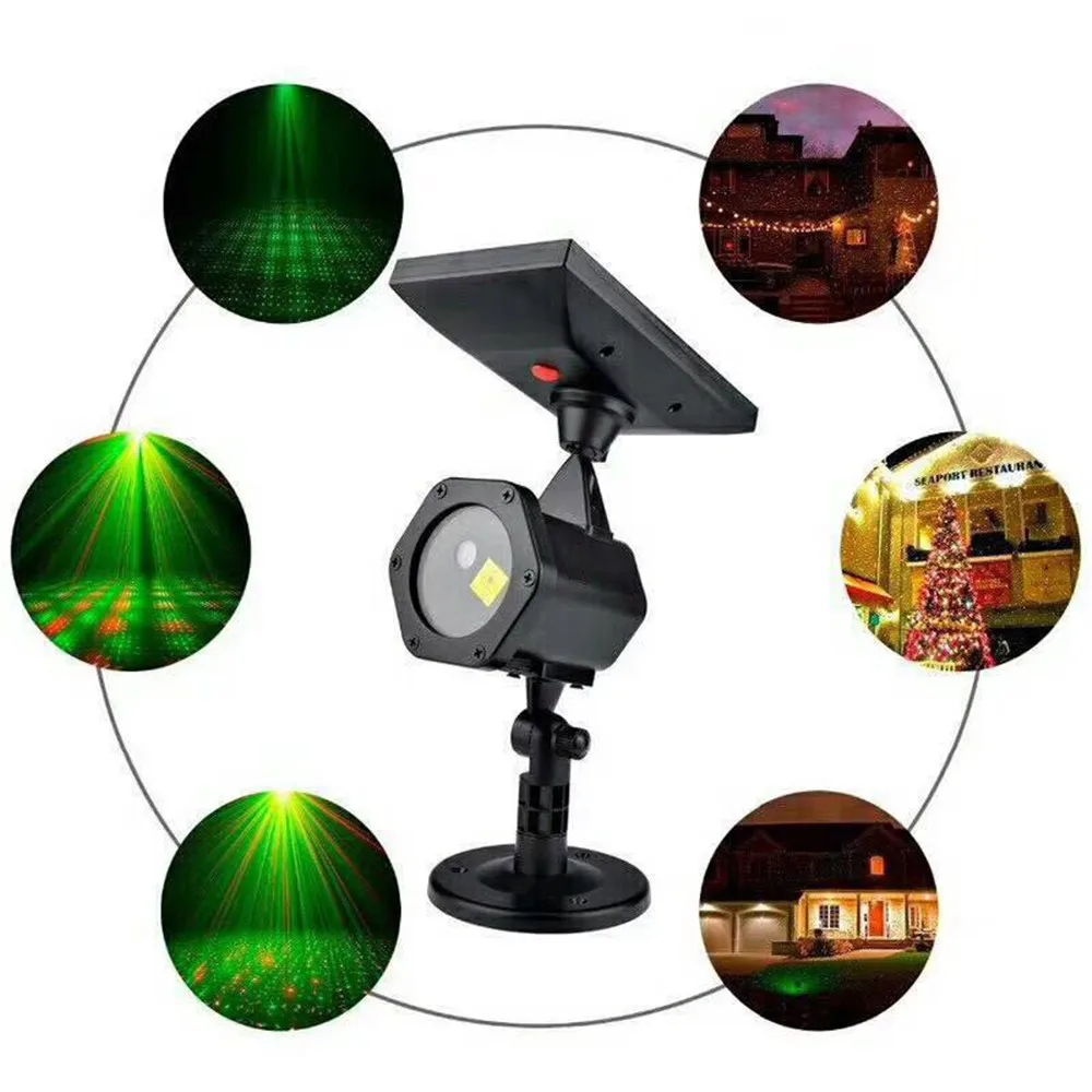 

Solar Laser Lights Waterproof Outdoor Red Green Star LED Projector Stage Lights for Christmas Holiday Party Landscape Decor