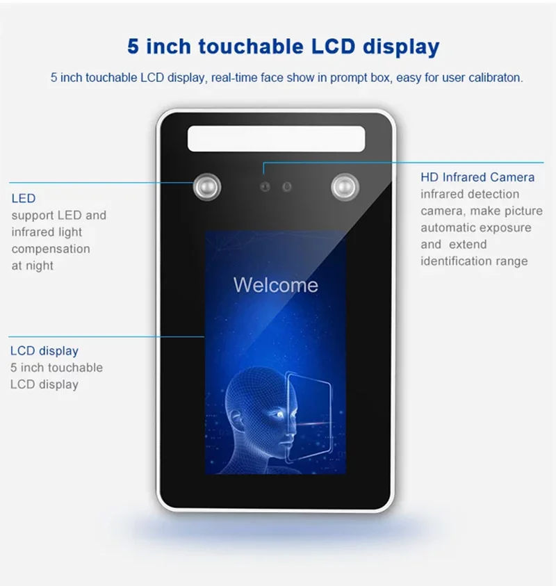 Waterproof Biometric Face Recognition Access Control And Time Attendance Facial Door Access Control System With RFID Reader - Famidy.com