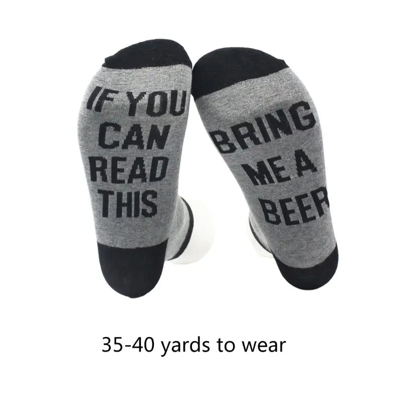 

Unisex Contrast Color Funny Saying If You Can Read This Beer Wine Crew Socks