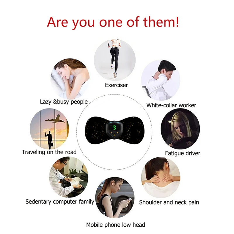 Mini Neck Massager Back And Neck Vibro Massager Electric Chinese Medicine EMS Tens Health Care Machine Shiatsu Massager Shiatsu