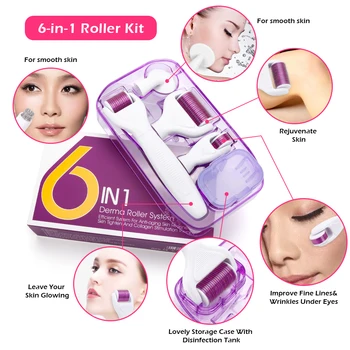 

Original DRS 6 in 1 Derma Roller Needle Microdermabrasion Facial Rollor Microneedle Kits for Skin Care Rejuvenation Treatment