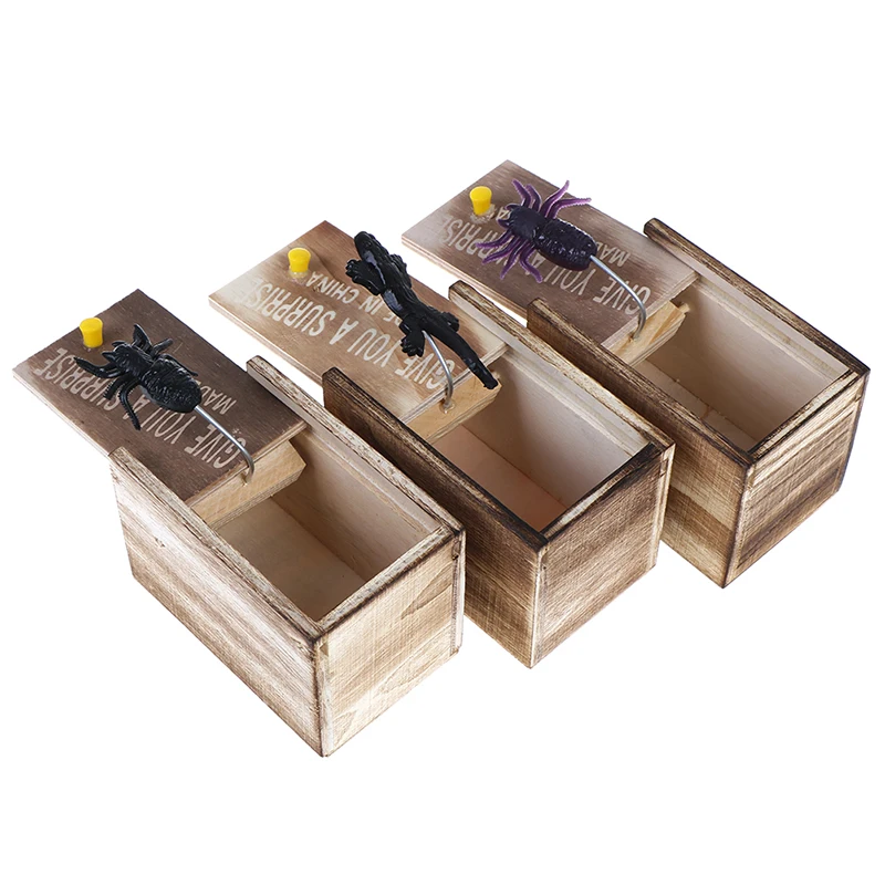 Caja de madera para broma de insectos, juguetes realistas, regalos prácticos, 1 unidad