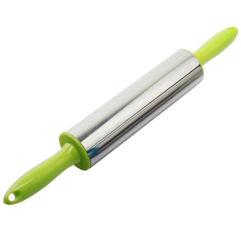 Новинка 1 шт. нержавеющая сталь Fondant Rolling Pin торт украшение тесто ролик пластиковая