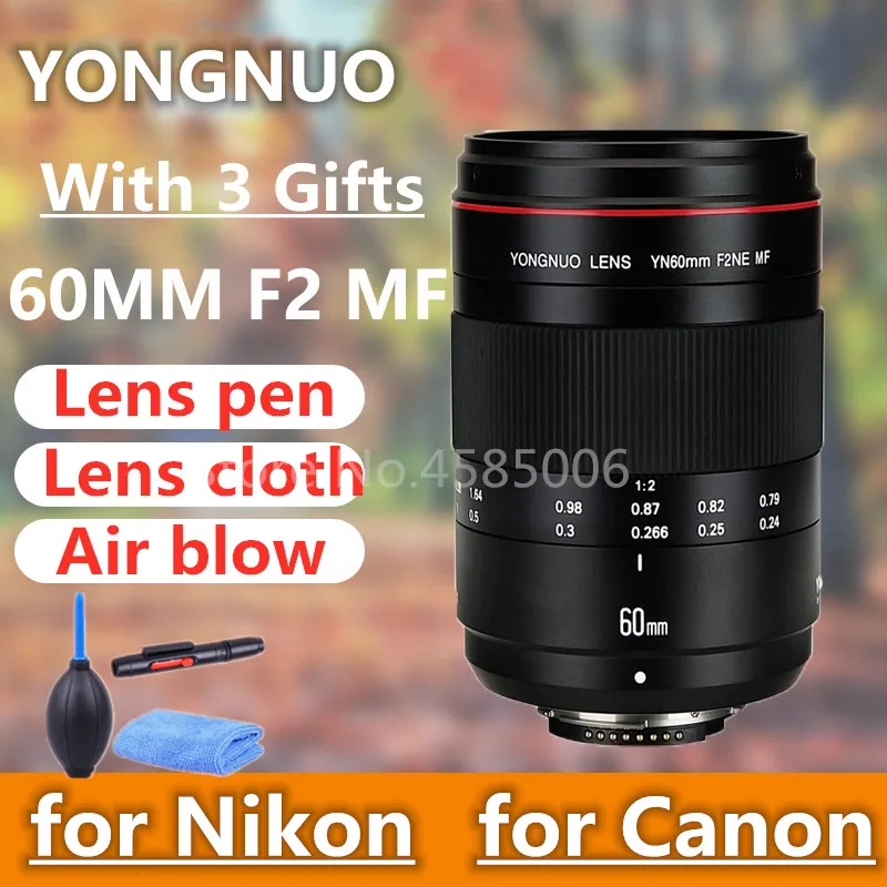 Макрообъектив YONGNUO YN60mm F2 MF 0 234 m ручной фокус для камер Canon EOS 70D 5D2 5D3 600D 650D 700D 750DDSLR