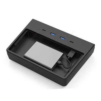 

USB Hub 5 Ports,SSD Disk Sticks Storage Center Console Accessorie for New Tesla Model 3 Y Wireless Charging Pad Type-C Connector