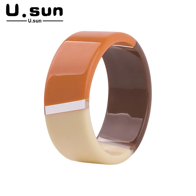 

Wide Colorful Bracelet Bangles For Women With Big Hands Resin Acrylic Simple Charm Fashion Personality Punk Jewelry Wholesale