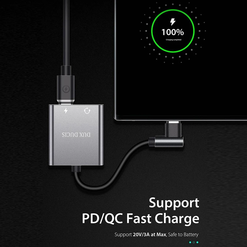 PD TYPE C to TYPE C Adapter Charger and Headphone Jack Splitter Headphone Adapter for Phone Tablet Laptop